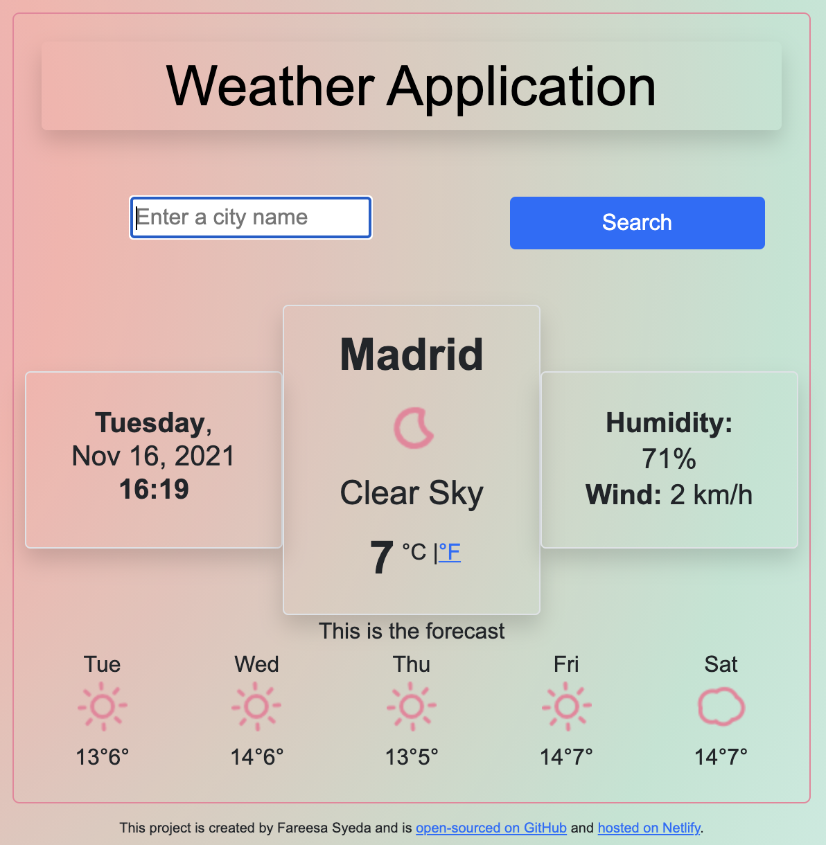 Weather project preview